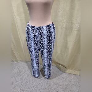 Express Monochrome Snake Print Straight Leg Pants